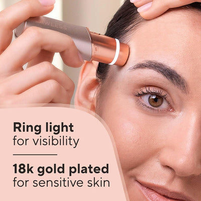 Facial Hair Remover for Women, Rose Gold Electric Face Razor with LED Light, Recyclable Packaging